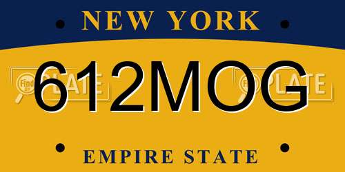 612MOG New York License Plate