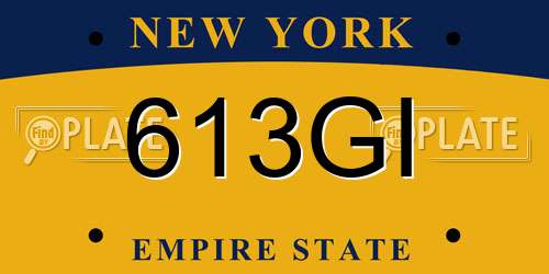 613GI New York License Plate