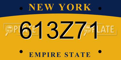 613Z71 New York License Plate