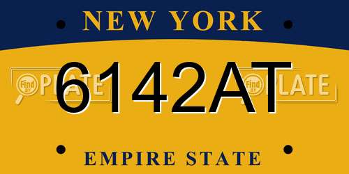6142AT New York License Plate