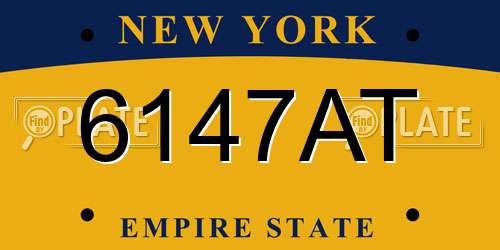 6147AT New York License Plate