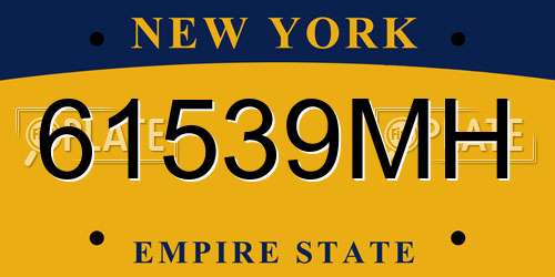 61539MH New York License Plate