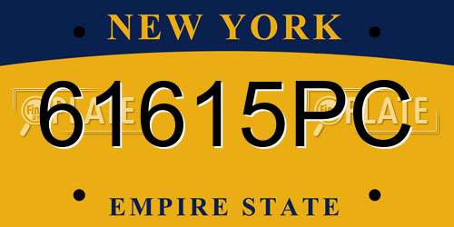 61615PC New York License Plate