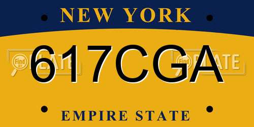 617CGA New York License Plate