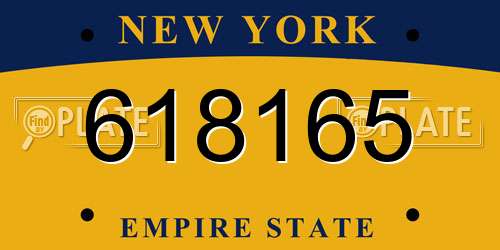 618165 New York License Plate