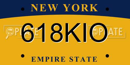 618KIO New York License Plate