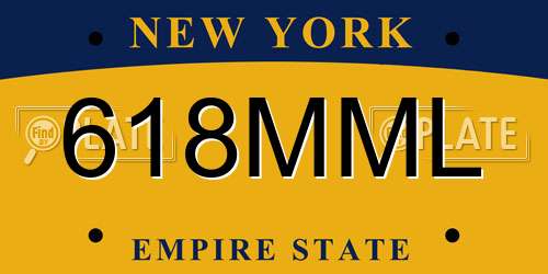 618MML New York License Plate