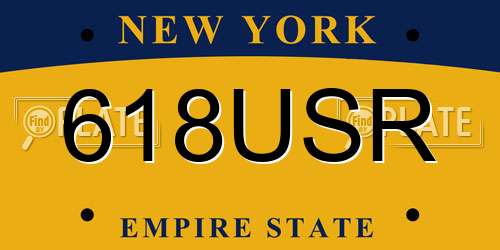 618USR New York License Plate