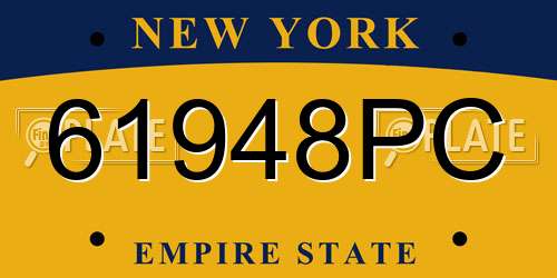 61948PC New York License Plate