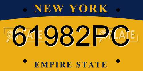 61982PC New York License Plate