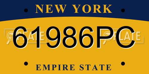 61986PC New York License Plate