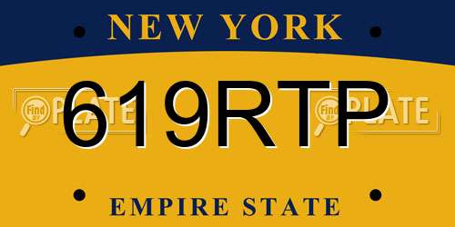 619RTP New York License Plate