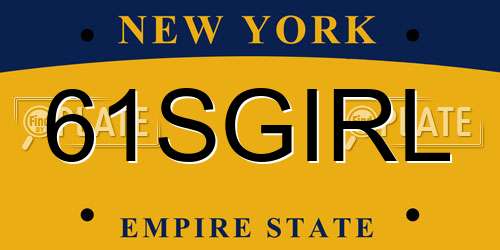 61SGIRL New York License Plate