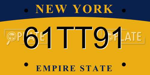 61TT91 New York License Plate