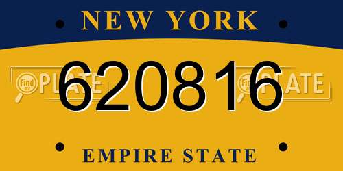 620816 New York License Plate