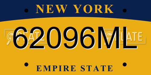 62096ML New York License Plate
