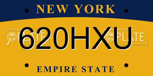 620HXU New York License Plate