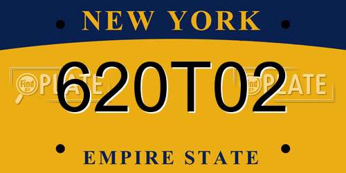 620T02 New York License Plate