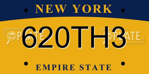 620TH3 New York License Plate