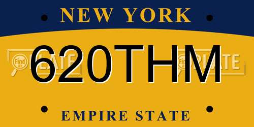 620THM New York License Plate