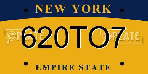 620TO7 New York License Plate