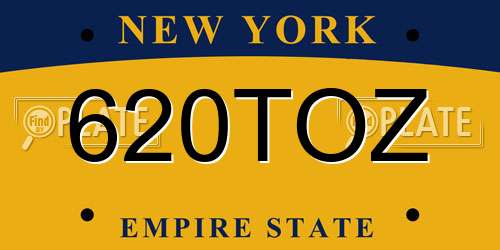 620TOZ New York License Plate