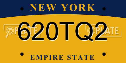 620TQ2 New York License Plate