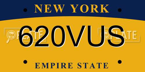 620VUS New York License Plate