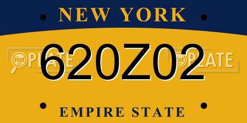 620Z02 New York License Plate