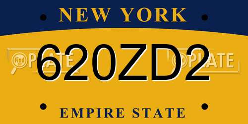 620ZD2 New York License Plate