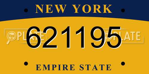621195 New York License Plate