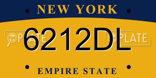 6212DL New York License Plate