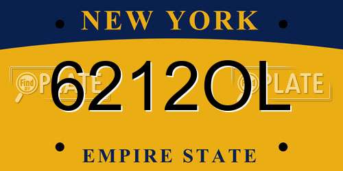 6212OL New York License Plate