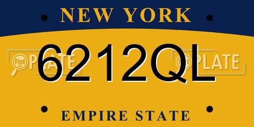 6212QL New York License Plate