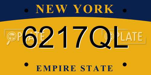 6217QL New York License Plate