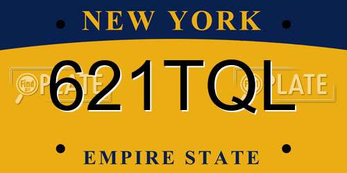 621TQL New York License Plate