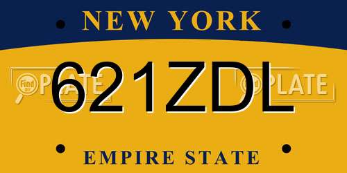 621ZDL New York License Plate