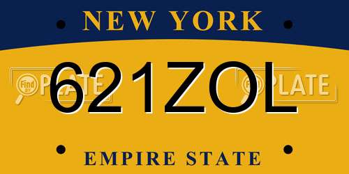 621ZOL New York License Plate