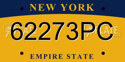 62273PC New York License Plate