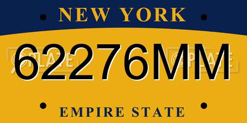 62276MM New York License Plate