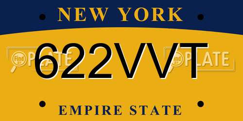 622VVT New York License Plate