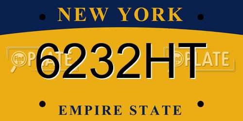 6232HT New York License Plate