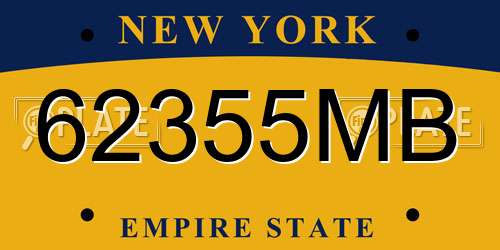 62355MB New York License Plate