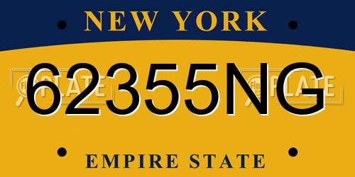 62355NG New York License Plate