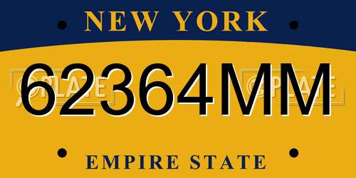 62364MM New York License Plate