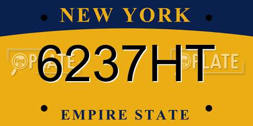 6237HT New York License Plate