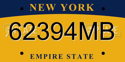 62394MB New York License Plate