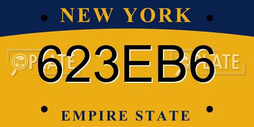 623EB6 New York License Plate