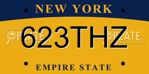 623THZ New York License Plate