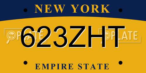 623ZHT New York License Plate